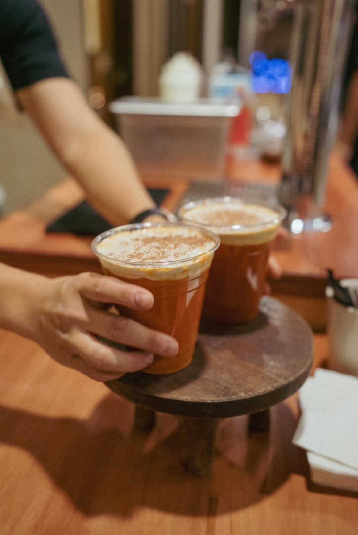 Thai tea with Milo cold foam